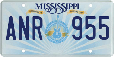 MS license plate ANR955