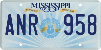 MS license plate ANR958