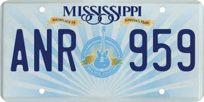 MS license plate ANR959