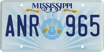 MS license plate ANR965