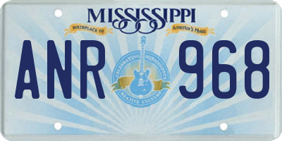 MS license plate ANR968