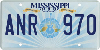 MS license plate ANR970