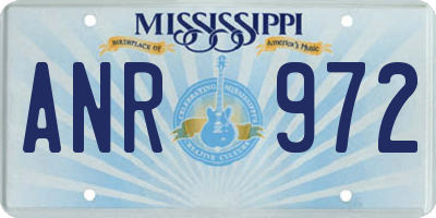 MS license plate ANR972