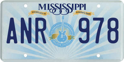MS license plate ANR978