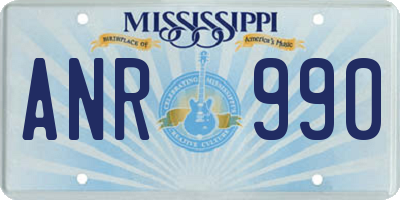 MS license plate ANR990