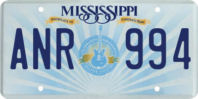 MS license plate ANR994