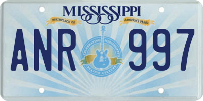 MS license plate ANR997