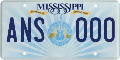 MS license plate ANS000