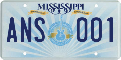 MS license plate ANS001