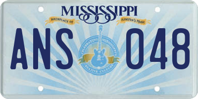 MS license plate ANS048