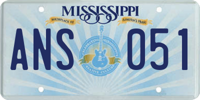 MS license plate ANS051