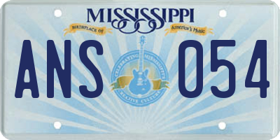 MS license plate ANS054