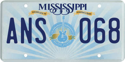 MS license plate ANS068