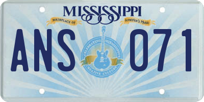 MS license plate ANS071