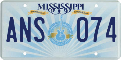 MS license plate ANS074