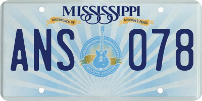 MS license plate ANS078