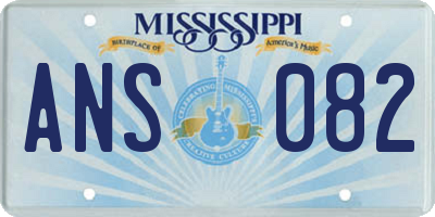 MS license plate ANS082