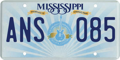 MS license plate ANS085