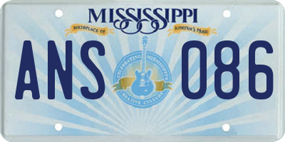 MS license plate ANS086