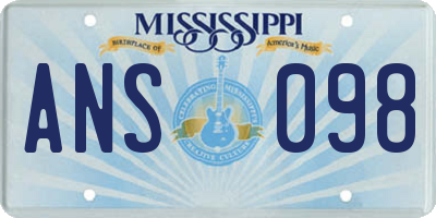 MS license plate ANS098