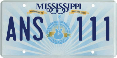 MS license plate ANS111