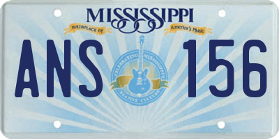 MS license plate ANS156
