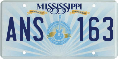 MS license plate ANS163