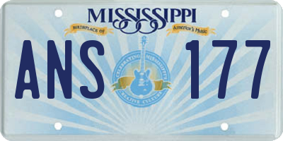 MS license plate ANS177