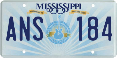 MS license plate ANS184