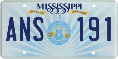 MS license plate ANS191