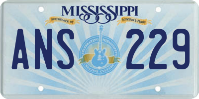 MS license plate ANS229