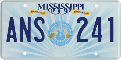 MS license plate ANS241