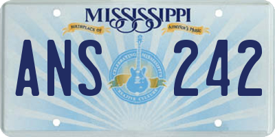 MS license plate ANS242