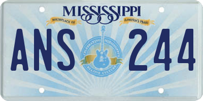 MS license plate ANS244