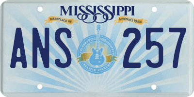 MS license plate ANS257