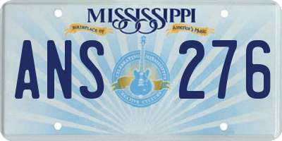 MS license plate ANS276