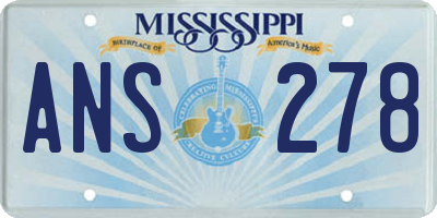 MS license plate ANS278