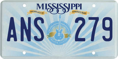 MS license plate ANS279