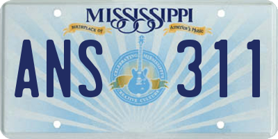 MS license plate ANS311