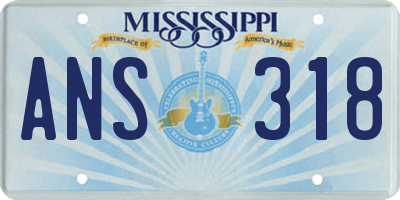 MS license plate ANS318