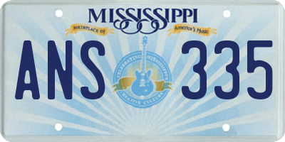 MS license plate ANS335