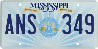 MS license plate ANS349