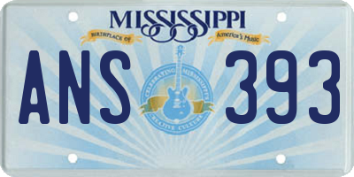 MS license plate ANS393