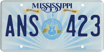 MS license plate ANS423