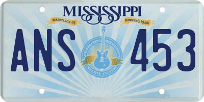 MS license plate ANS453