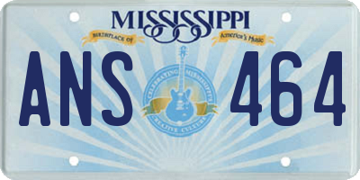 MS license plate ANS464