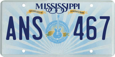 MS license plate ANS467