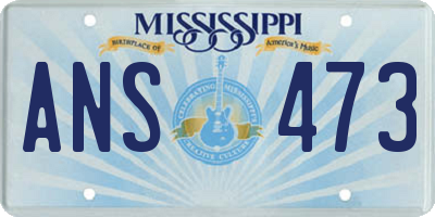 MS license plate ANS473