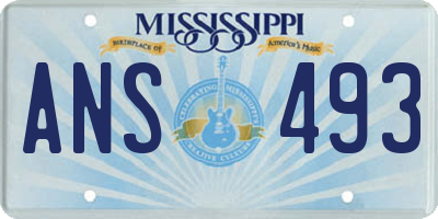 MS license plate ANS493