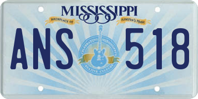 MS license plate ANS518